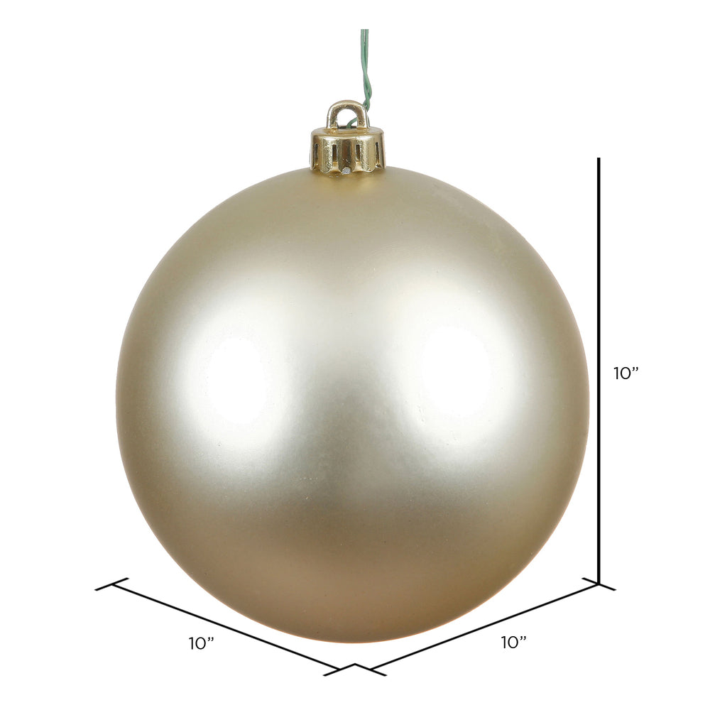 Vickerman 10" Champagne Matte Ball Ornament