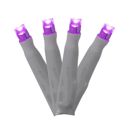 Vickerman 144 Purple LED Cluster Light Set 24' Christmas Light Set White Wire