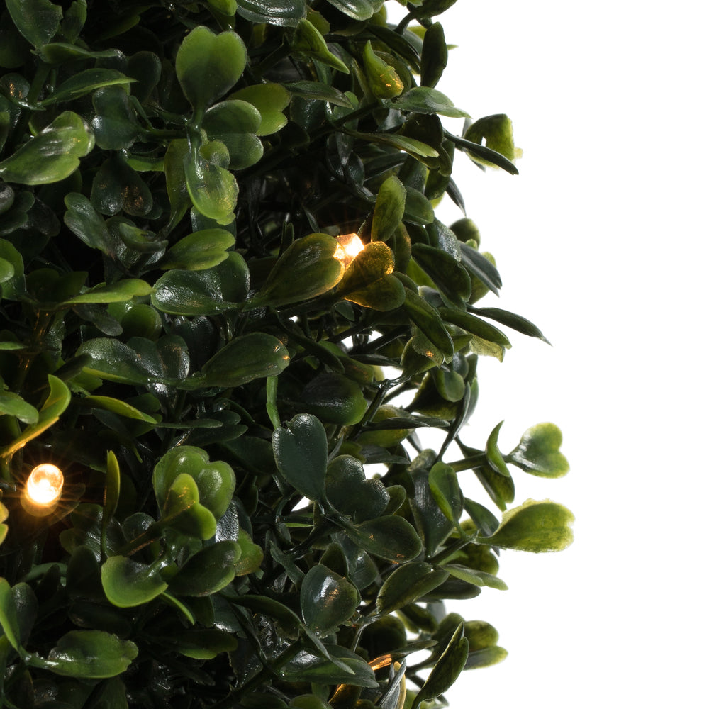 Vickerman 3' Potted Artificial Boxwood Cone with 70 Warm White LED Lghts.