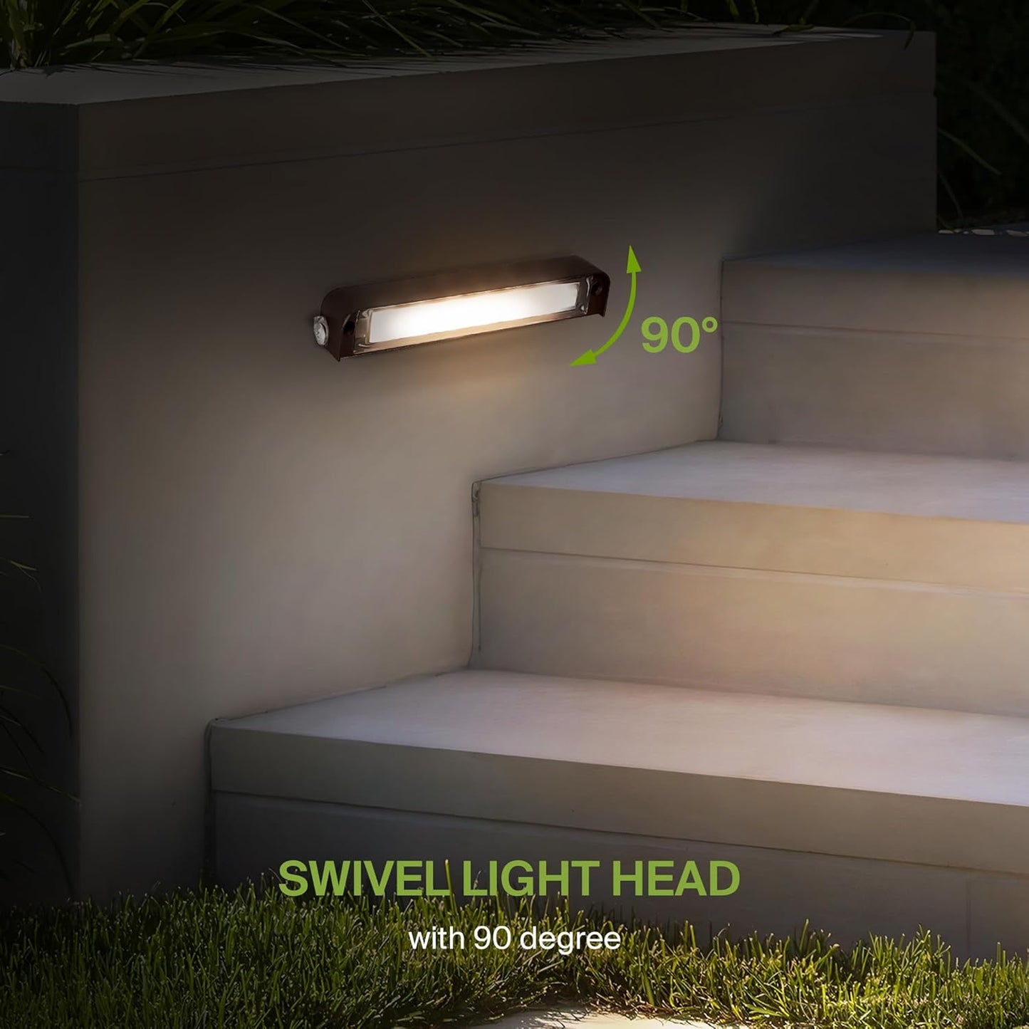 ASD Lighting LED Hardscape Light Swivel 7inch 5W 12V Non-Dimmable 2200K/2700K/3000K/4000K/5000K Bronze ETL 4 pack