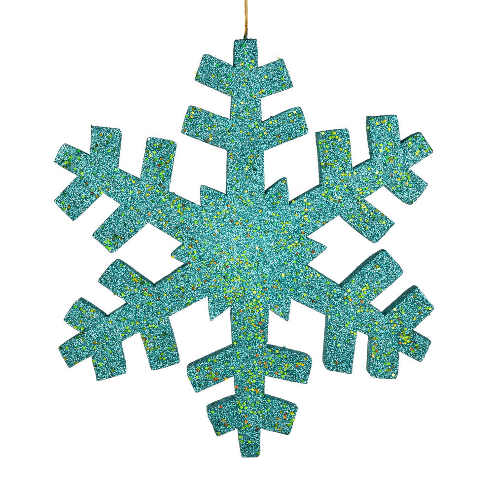 Vickerman 18" Turquoise Glitter Snowflake Christmas Ornament