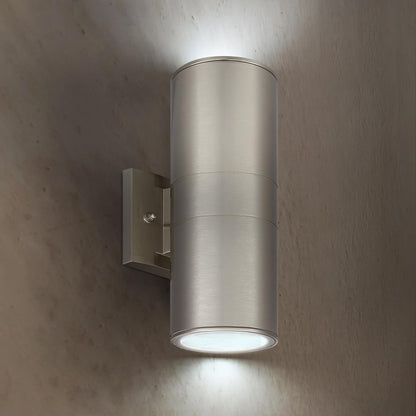 ASD Lighting LED Round Outdoor Wall Cylinder Up and Down 18W 5000K Stainless Steel cETLus