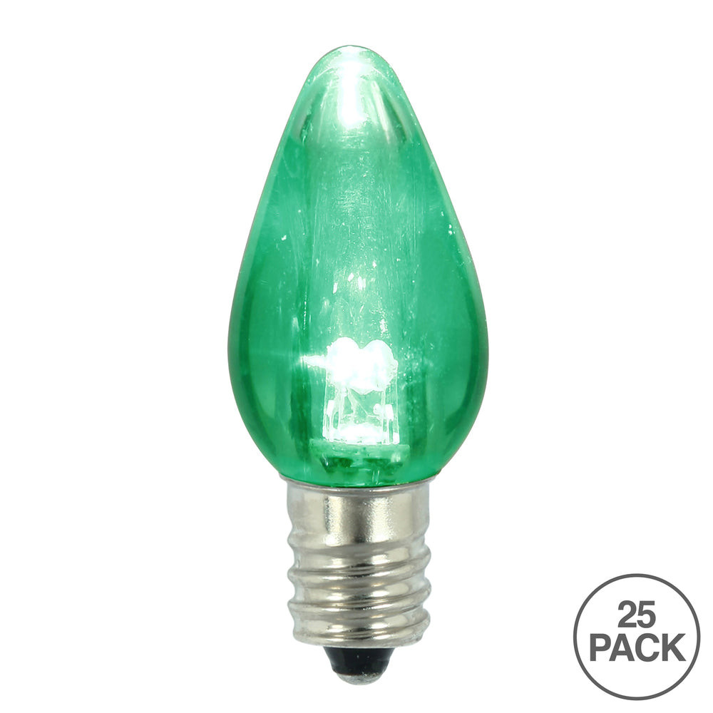 Vickerman C7 Twinkle Transparent Plastic LED Green Dimmable Bulb 25 per bag