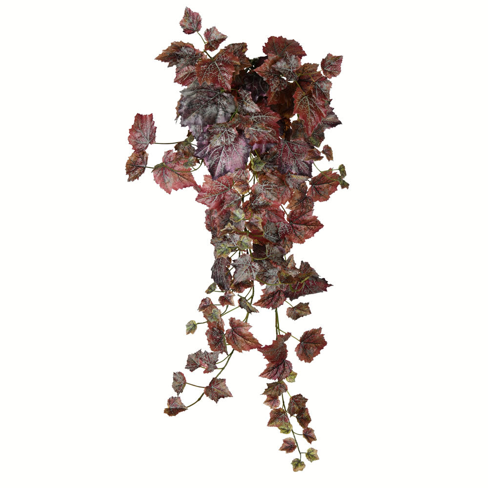 Vickerman 39" Artificial Burgundy Grape Leaf Ivy Hanging Bush.