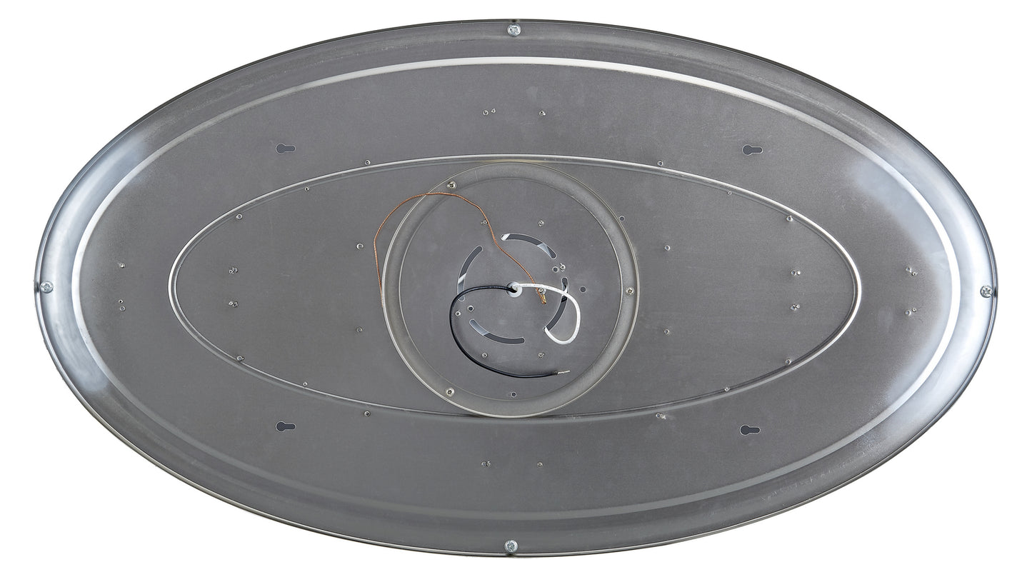 ASD Lighting LED Double Ring Flushmount Oval 32inch 45W 120-277V Triac 3000/4000/5000K Nickel ETL