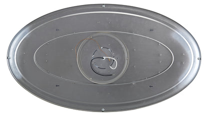 ASD Lighting LED Double Ring Flushmount Oval 32inch 45W 120-277V Triac 3000/4000/5000K Nickel ETL