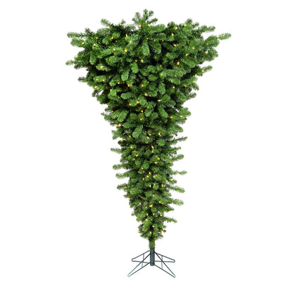 Vickerman 5.5' Green Upside Down Artificial Christmas Tree Dura-Lit® Warm White LED Lights