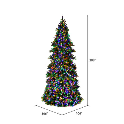 Vickerman 24' x 106" Artificial Pre-Lit Slim Grand Teton Frame Tree with LED Multi-Colored 5mm Single Mold Lights