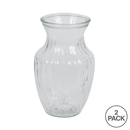 Vickerman 8" Clear Rose Vase. Includes two pieces per set.