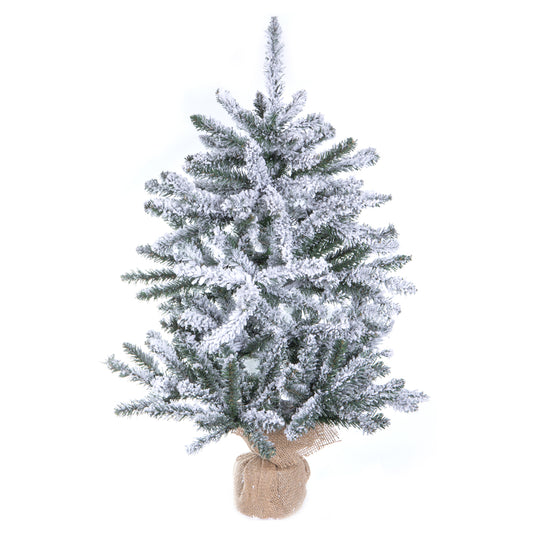 Vickerman 30" Flocked Anoka Pine Artificial Christmas Tree Unlit