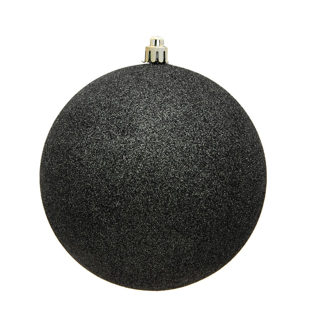 Vickerman 4.75" Gunmetal Glitter Ball Ornament 4 per Bag