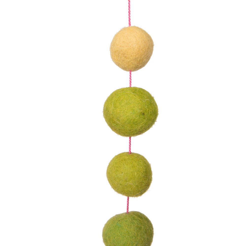 Vickerman 6' Multicolor Wool Pom Pom Garland