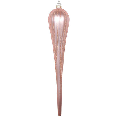 Vickerman 15.75" Rose Gold Matte Glitter Drop Christmas Ornament Pack of 2