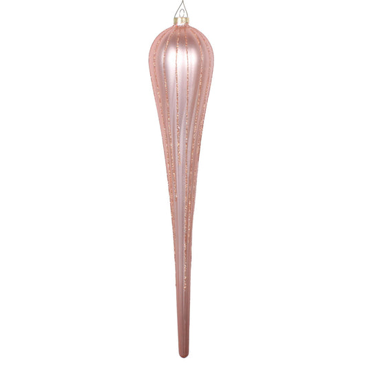 Vickerman 15.75" Rose Gold Matte Glitter Drop Christmas Ornament Pack of 2