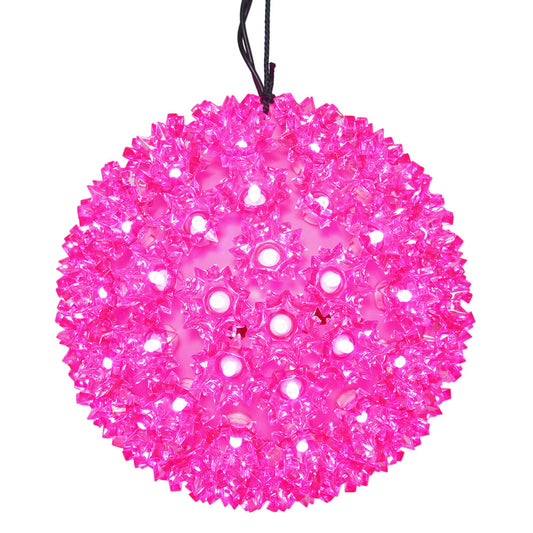 Vickerman 7.5" Starlight Sphere Christmas Ornament with 100 Pink Wide Angle LED Lights