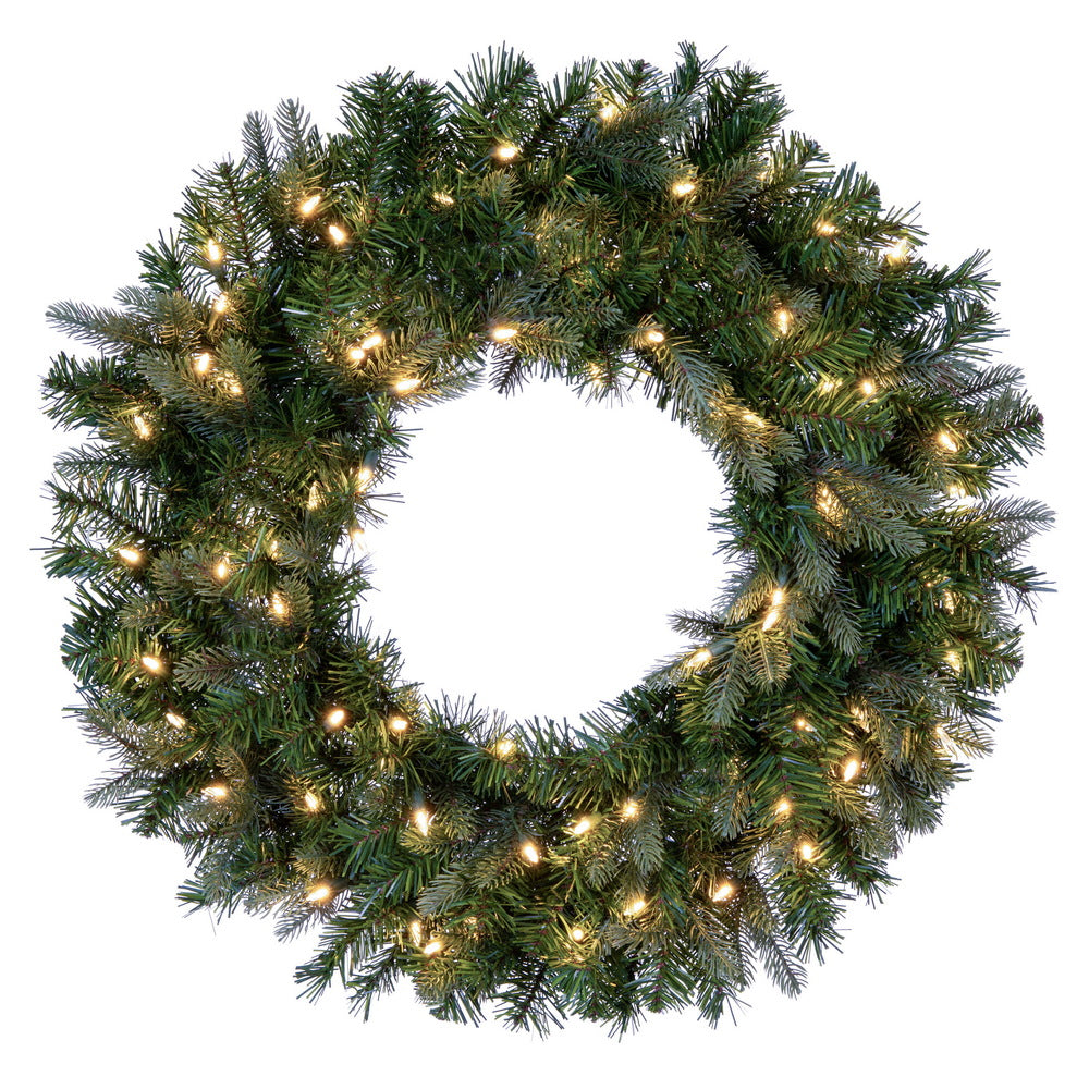 Vickerman 30" Douglas Fir Artificial Pre-Lit Wreath Dura-Lit® Warm White LED Mini Lights.