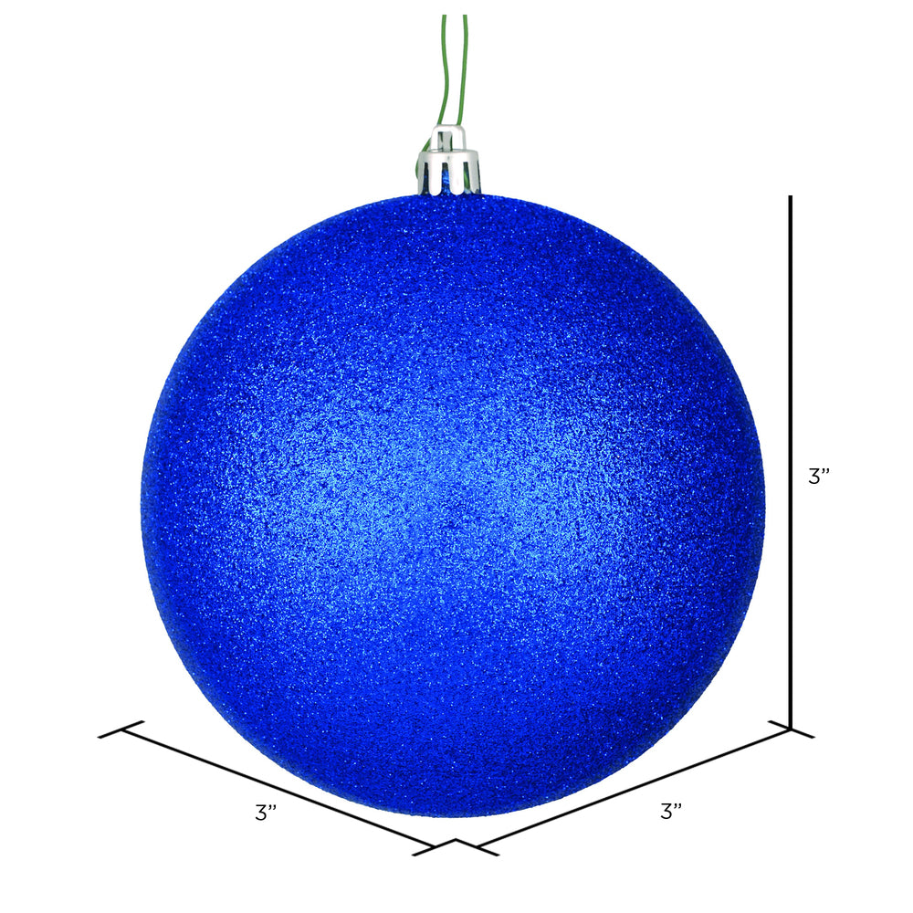 Vickerman 3" Midnight Blue Glitter Ball Ornament 12 per Bag