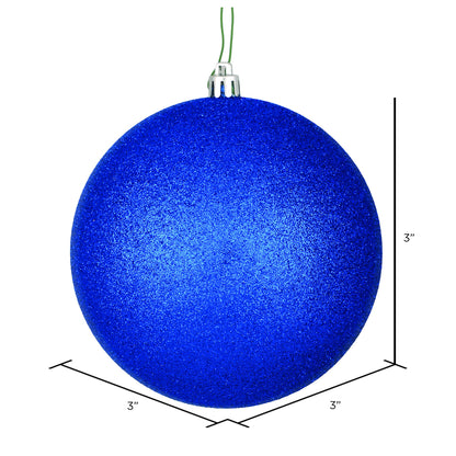 Vickerman 3" Midnight Blue Glitter Ball Ornament 12 per Bag