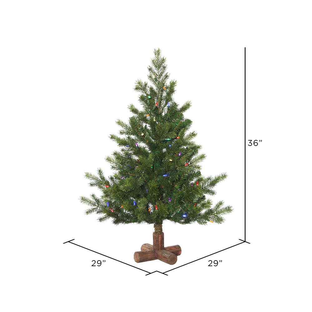 Vickerman 3' x 29" Eagle Fraser Fir Full Artificial Christmas Tree Multi-colored LED lights