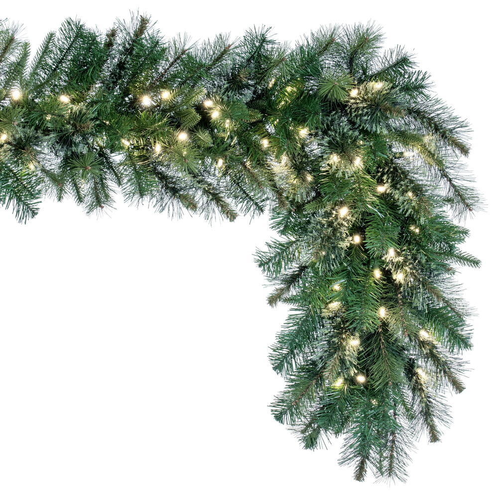 Vickerman 25' Cashmere Artificial Christmas Garland Warm White Dura-lit LED Lights