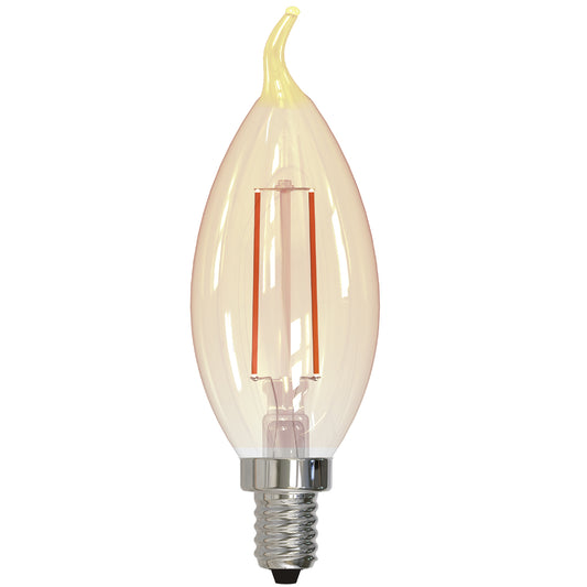 Bulbrite LED Filament CA10 Nostalgic Thread Edison Light Bulb, 25 Watt Equivalent, 2100K, Antique