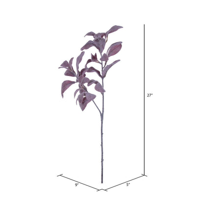 Vickerman 27" Artificial Frosted Burgundy Lambs Ear Spray. 3 Sprays In A Bag.