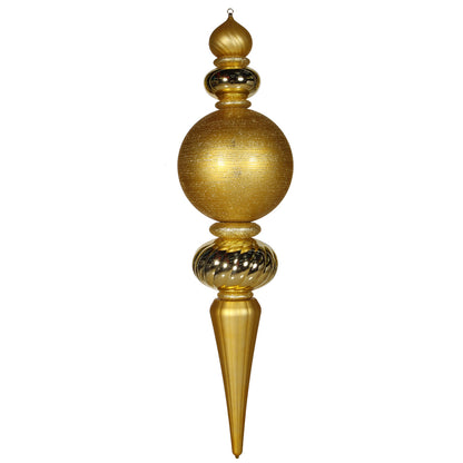 Vickerman 62" Gold Finial Ornament with Shiny Matte and Glitter Finishes