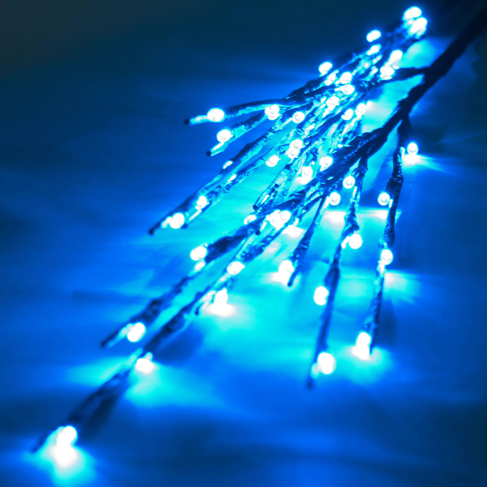 Vickerman 60 Teal LED Twig Light Set on Brown Wire Pack of 3.