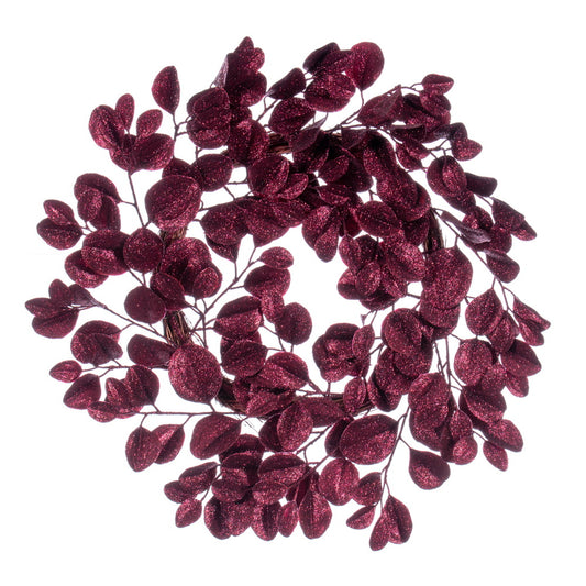 Vickerman 24" Burgundy Artificial Dogwood Glitter Wreath.