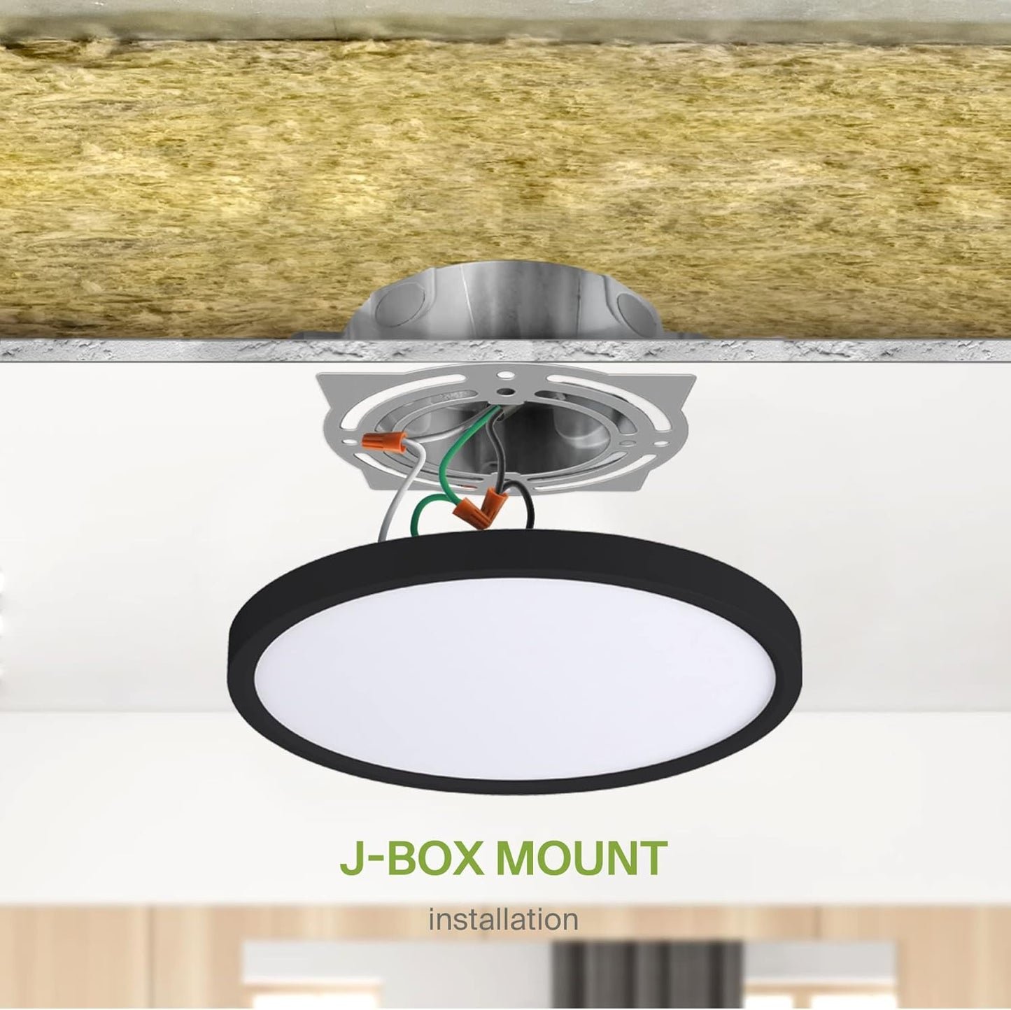 ASD Lighting LED Round Surface Mini Panel 9" 18W 120V CCT Selectable 3000/4000/5000K Dimmable Black ETL Energy Star 6pack