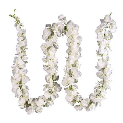 Vickerman 70" Artificial White Wisteria Vine Pack of 2