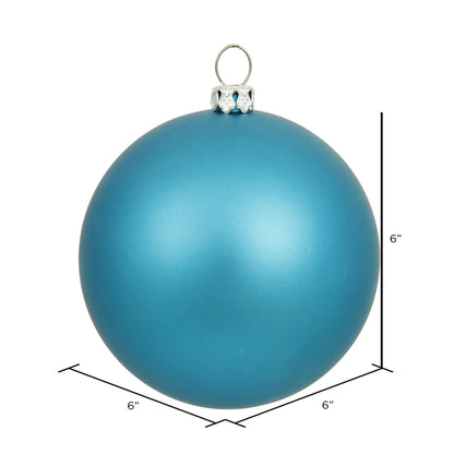 Vickerman 6" Turquoise Matte Ball Ornament 4 per Bag