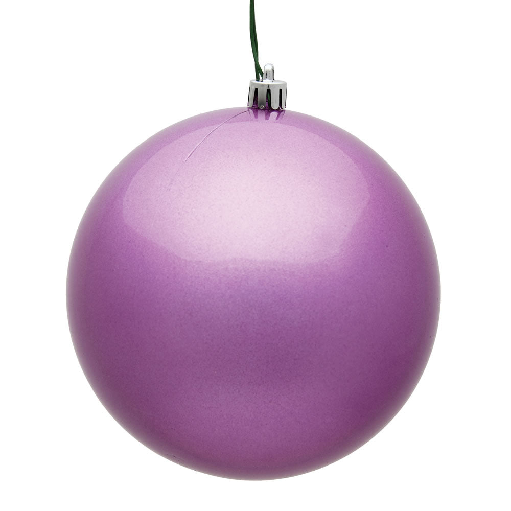 Vickerman 6" Orchid Candy UV Treated Ball Christmas Ornament with Drilled and Wired Cap 4 per Bag