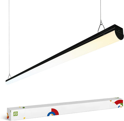 ASD Lighting LED Striplight Fixture with Q-base 8feet Power Adjustable 65/75/90W 120-277V CCT Selectable 3500/4000/5000K Dimmable Black UL DLC Standard
