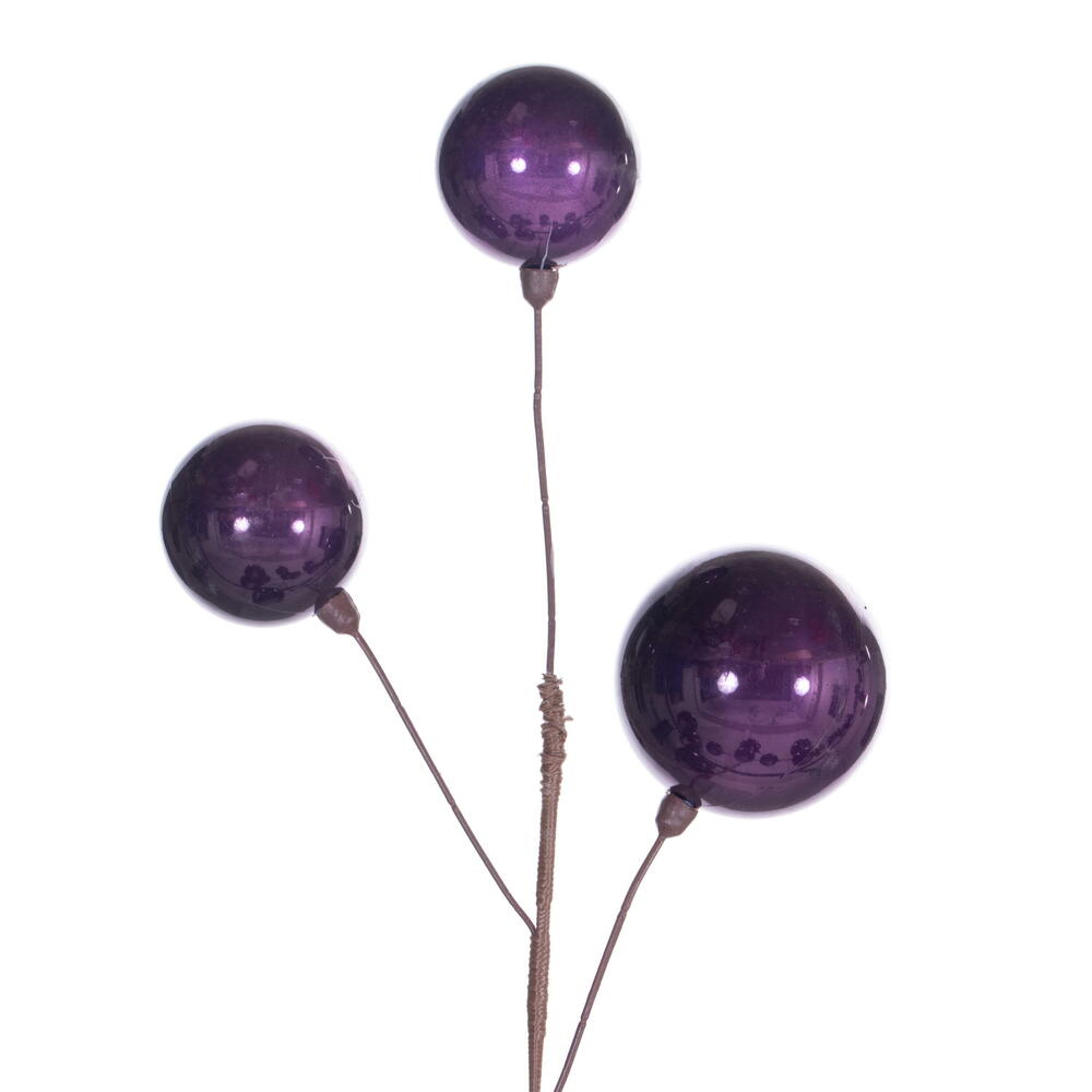 Vickerman 10' Plum Pearl Branch Ball Wire Garland.