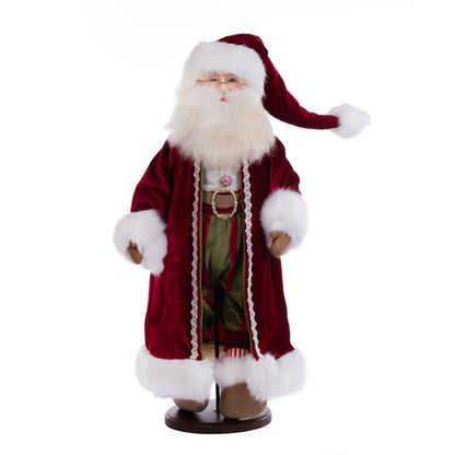 Vickerman 19" Deck The Halls Collection Santa Doll with Stand