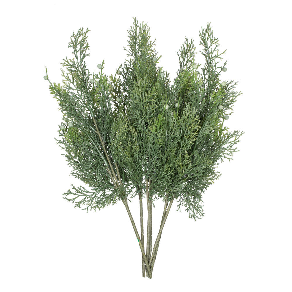 Vickerman 18" Artificial Cedar Spray. Includes 6 sprays per pack.
