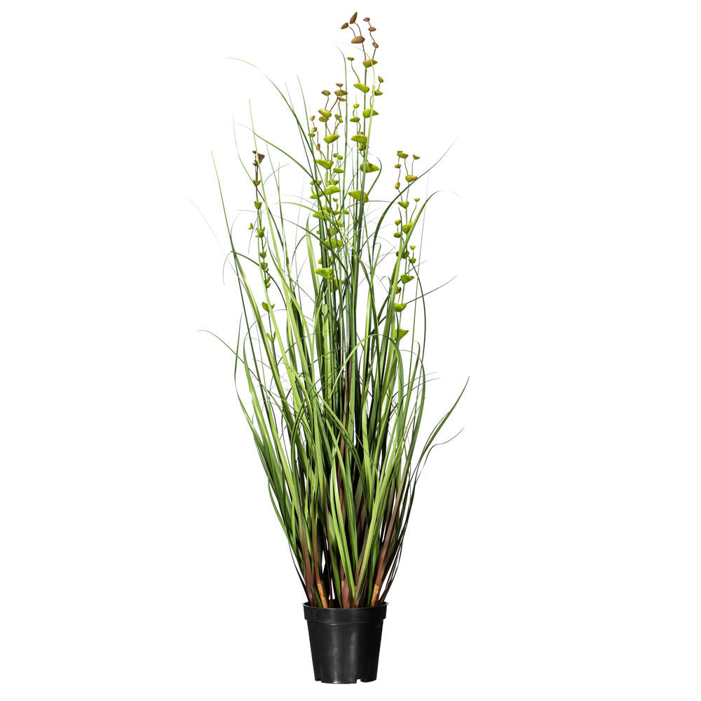 Vickerman 36" Artificial Potted Green Grass and Eucalyptus.