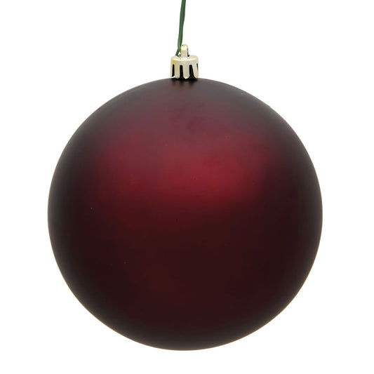 Vickerman 6" Burgundy Matte Ball Ornament 4 per Bag