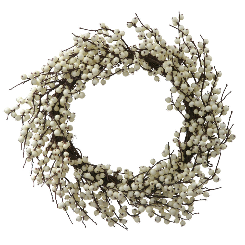 Vickerman 28" White Berry Artificial Christmas Wreath Unlit