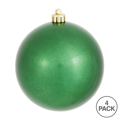 Vickerman 6" Green Candy Ball Ornament 4 per Bag