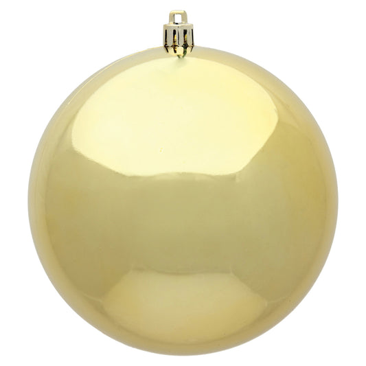 Vickerman 6" Gold Shiny Ball Ornament 4 per Bag