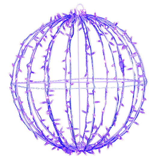 Vickerman 324Lt x 30" Fold Flat Purple Led Jumbo Hanging Sphere.