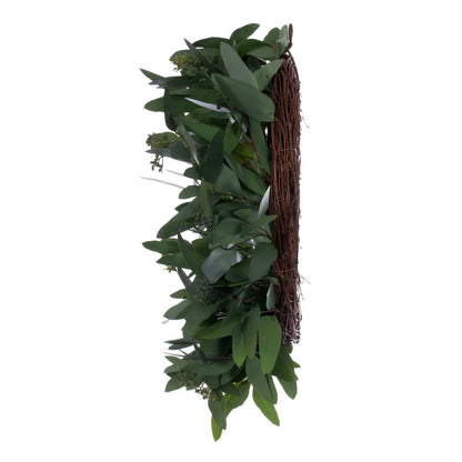 Vickerman 24" Artificial Green Seeded Willow Eucalyptus  Wreath