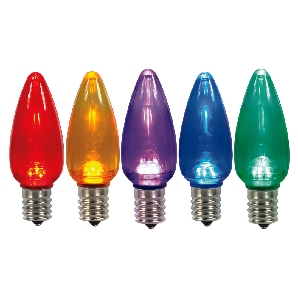 Vickerman C9 Transparent Plastic LED Multi-color Dimmable Bulb package of 25 per bag