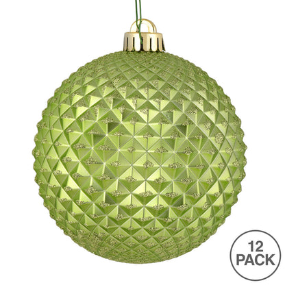 Vickerman 2.75" Celadon Durian Glitter Ball Ornament 12 per Bag