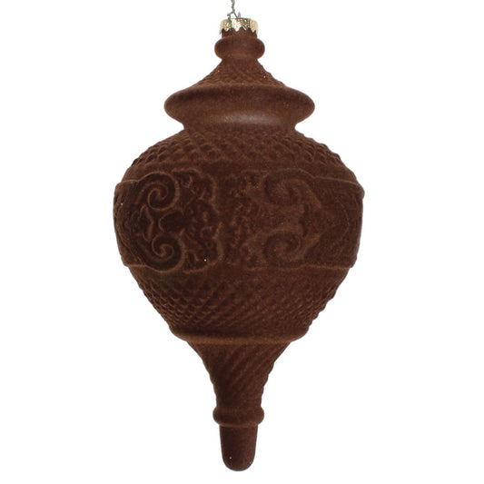 Vickerman 10.5" Chocolate Flocked Finial Ornament