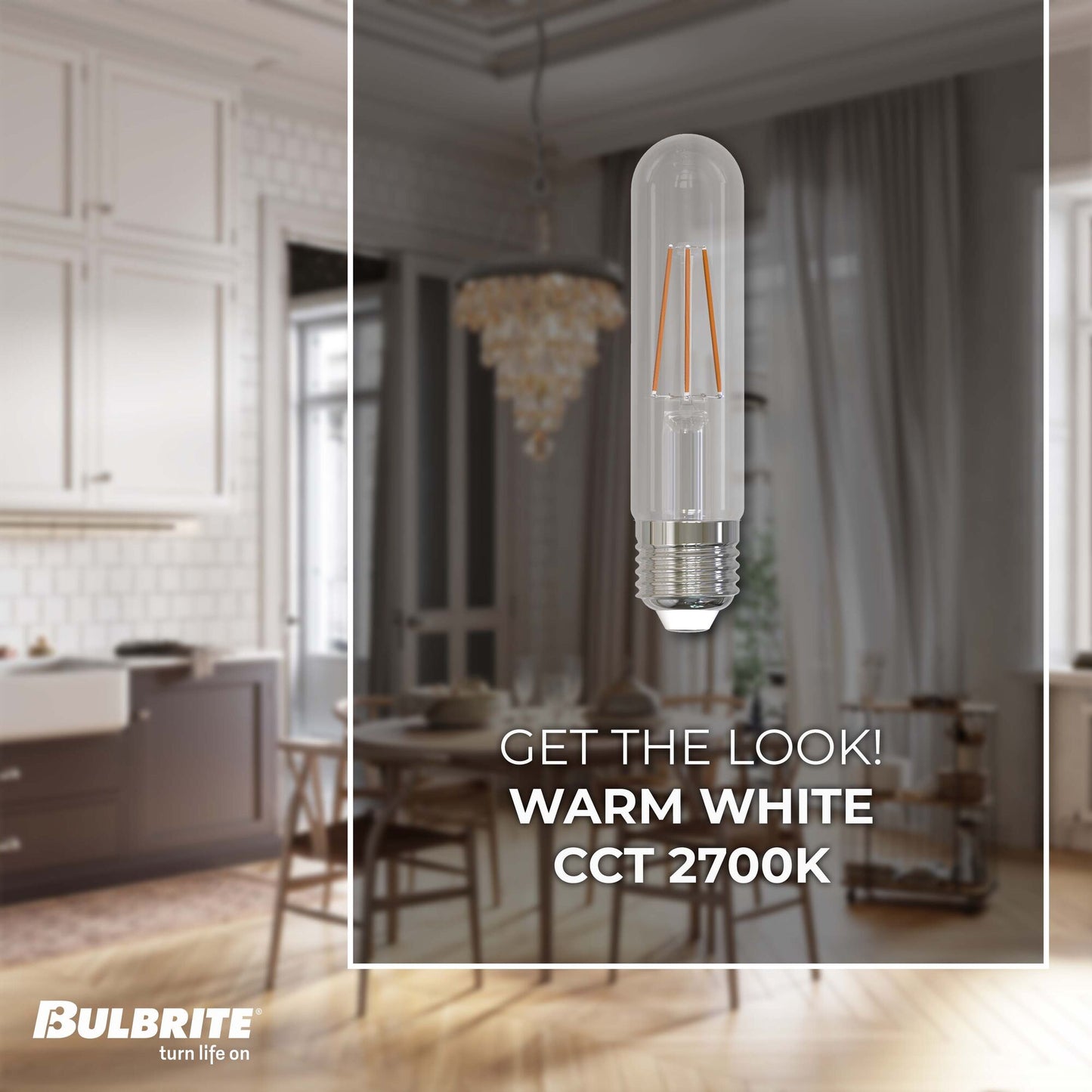 BULBRITE LED T9 MEDIUM SCREW (E26) 4W FULLY COMPATIBLE DIMMING FILAMENT LIGHT BULB 2700K/WARM WHITE 40W INCANDESCENT EQUIVALENT 2PK (776881)