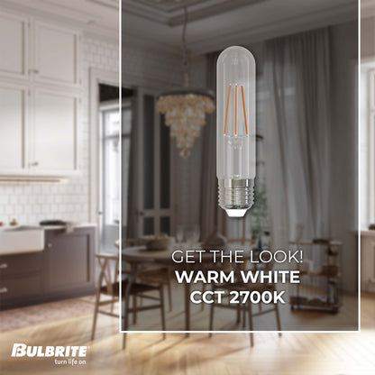 BULBRITE LED T9 MEDIUM SCREW (E26) 4W FULLY COMPATIBLE DIMMING FILAMENT LIGHT BULB 2700K/WARM WHITE 40W INCANDESCENT EQUIVALENT 2PK (776881)