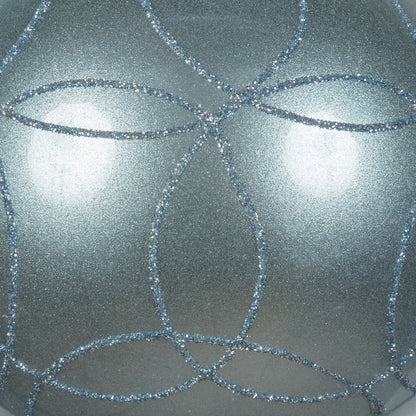 Vickerman 4.75" Periwinkle Candy Ornament with Circle Glitter Pattern 4 per Bag
